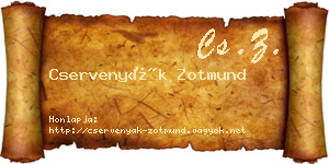 Cservenyák Zotmund névjegykártya